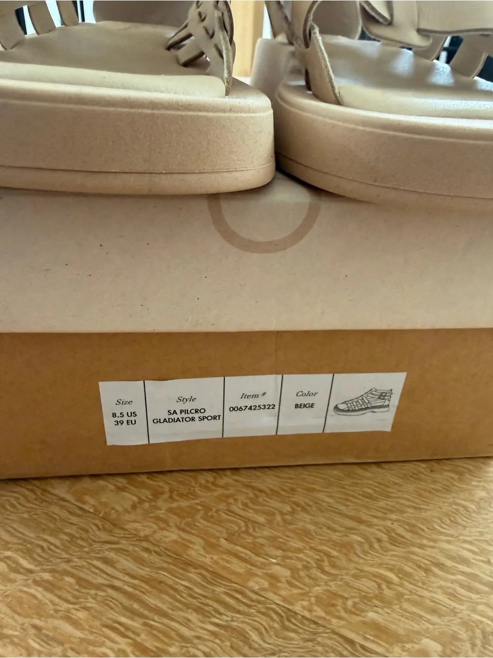 Pilcro Anthropologie Beige Strappy Gladiator Platform Sandals NWT